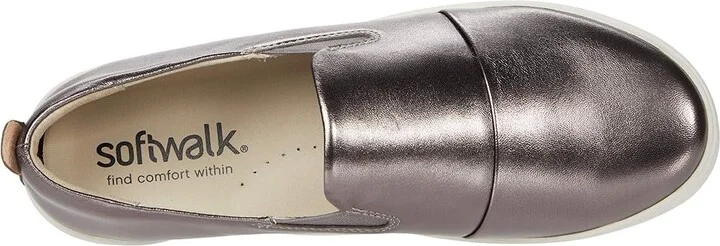 SoftWalk Alexandria Women's Shoes Pewter Leather : 7.5 N (AA) - Image 2