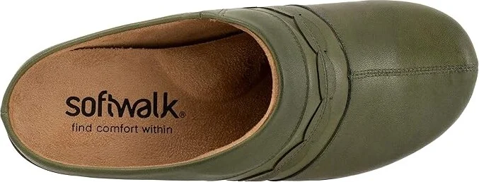 SoftWalk Amber 3.0 Women's Flat Shoes Dark Olive : 6 W (D), Leather - Image 2