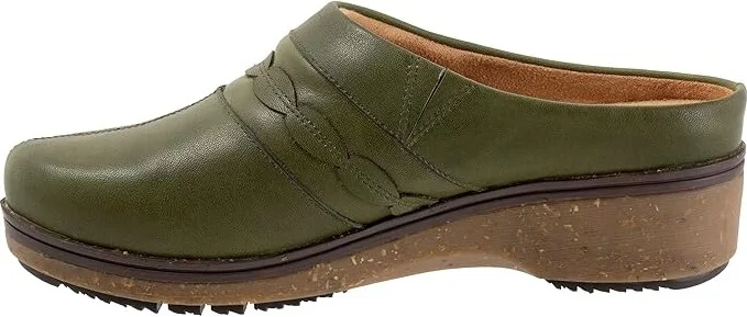 SoftWalk Amber 3.0 Women's Flat Shoes Dark Olive : 6 W (D), Leather - Image 5