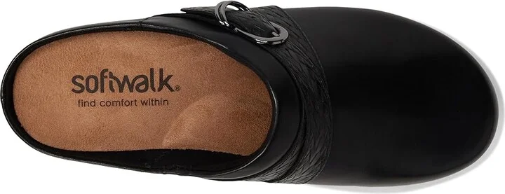 SoftWalk Asmara Women's Slippers Black Embossed : 7.5 WW (EE), Leather/Polyester - Image 2
