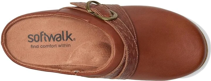 SoftWalk Asmara Women's Slippers Luggage Emboss : 11 W (D), Leather/Polyester - Image 2