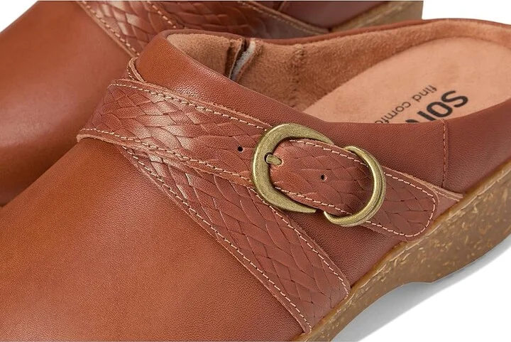 SoftWalk Asmara Women's Slippers Luggage Emboss : 11 W (D), Leather/Polyester - Image 7