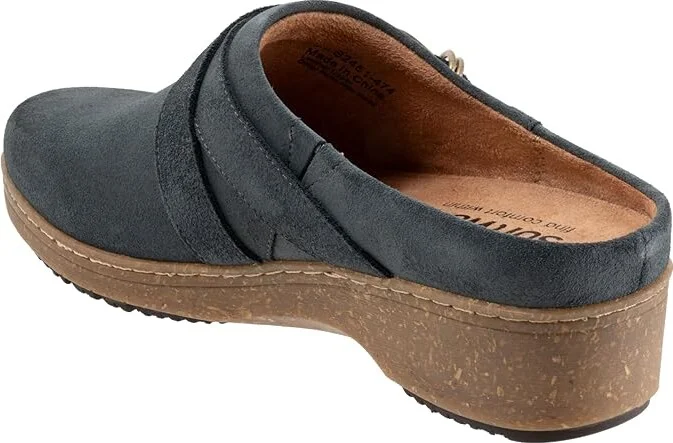 SoftWalk Asmara Women's Slippers Smoke Suede : 11 W (D), Leather/Polyester - Image 4