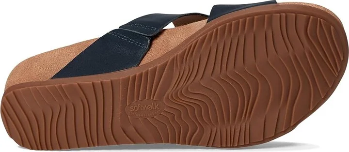 SoftWalk Beverly Women's Sandals Navy : 7.5 W (D), Leather - Image 3