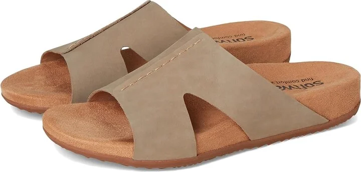 SoftWalk Beverly Women's Sandals Taupe Nubuck : 10 N (A), Leather