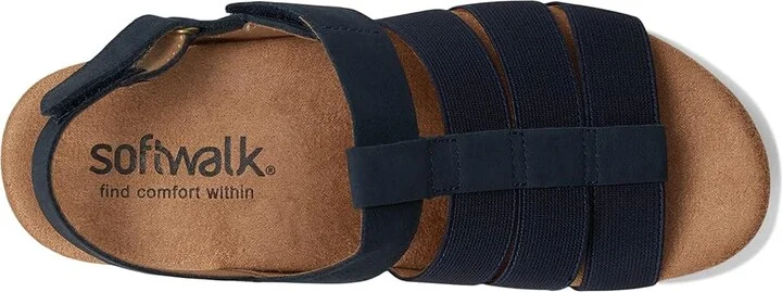 SoftWalk Burnaby Women's Sandals Navy Nubuck : 6.5 M (B), Leather/Textile - Image 2