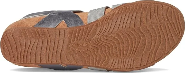 SoftWalk Burnaby Women's Sandals Pewter : 7 W (D), Leather/Textile - Image 3