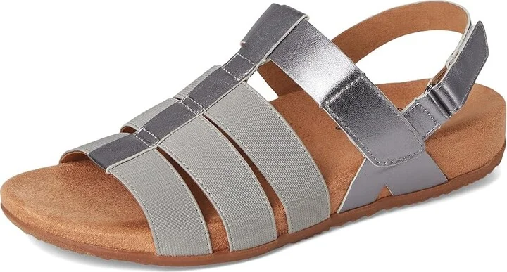 SoftWalk Burnaby Women's Sandals Pewter : 7 W (D), Leather/Textile - Image 5