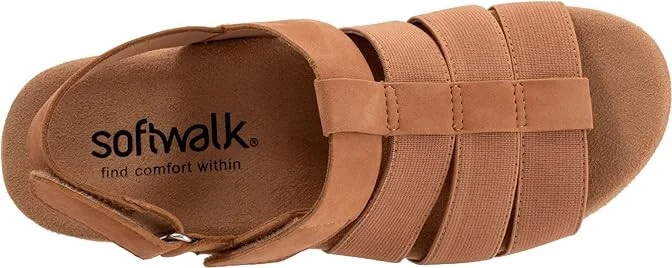 SoftWalk Burnaby Women's Sandals Tan Nubuck : 7 M (B), Leather/Textile - Image 2