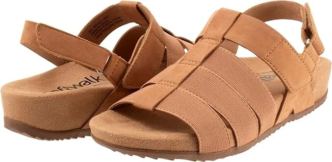 SoftWalk Burnaby Women's Sandals Tan Nubuck : 7 M (B), Leather/Textile