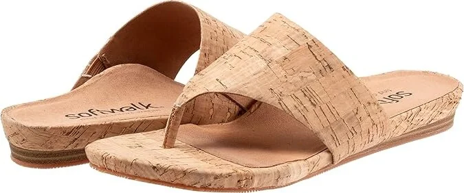 SoftWalk Chandler Women's Sandals Natural Cork : 11 M (B), Leather