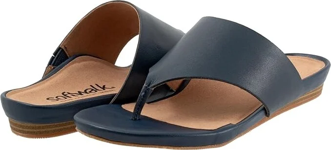 SoftWalk Chandler Women's Sandals Navy : 6.5 W (D), Leather