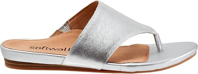 SoftWalk Chandler Women's Sandals Silver : 7 N (AA), Leather - Image 7