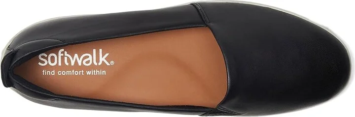SoftWalk Deva Women's Flat Shoes Black : 7 W (E), Leather - Image 2