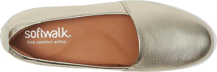 SoftWalk Deva Women's Flat Shoes Champagne : 10.5 M (B), Leather - Image 2