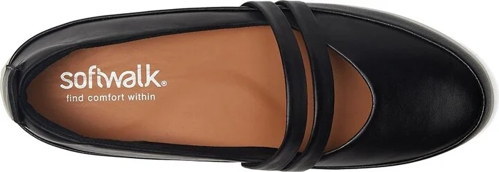 SoftWalk Devon Women's Flat Shoes Black : 8 N (A), Leather - Image 2