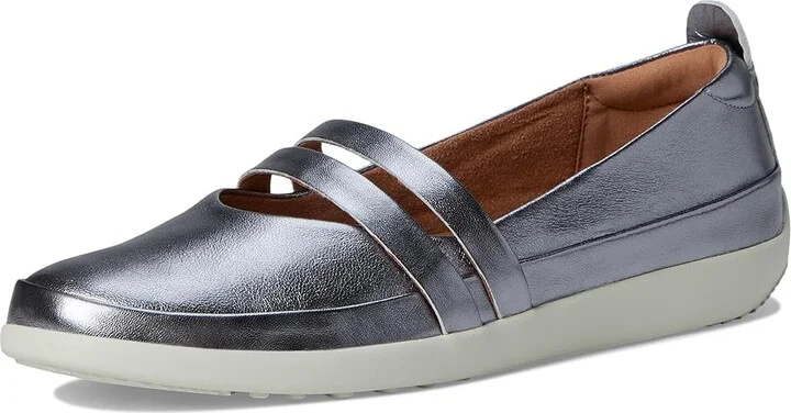 SoftWalk Devon Women's Flat Shoes Pewter : 8 M (B), Leather - Image 5