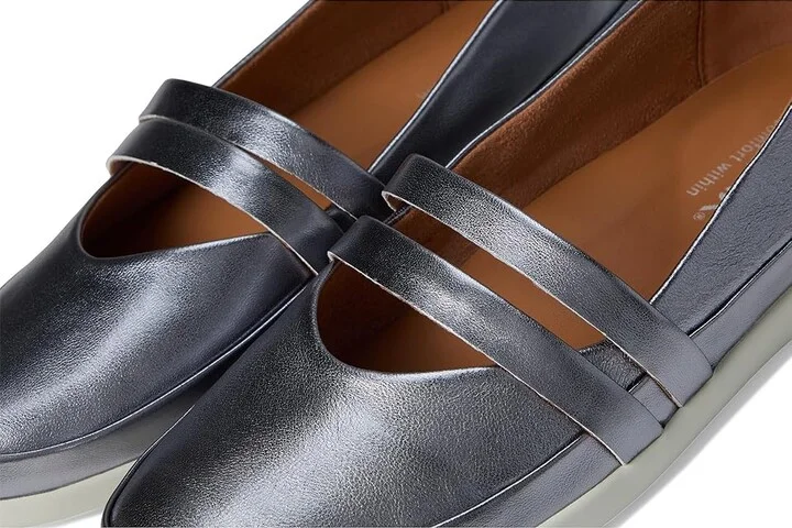 SoftWalk Devon Women's Flat Shoes Pewter : 8 M (B), Leather - Image 7