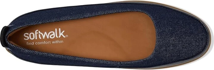 SoftWalk Disa Women's Flat Shoes Blue Denim : 8 M (B), Leather - Image 2