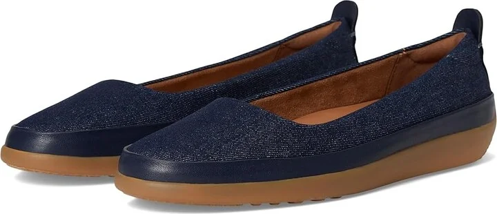SoftWalk Disa Women's Flat Shoes Blue Denim : 8 M (B), Leather