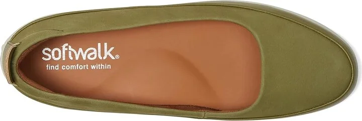 SoftWalk Disa Women's Flat Shoes Olive Nubuck : 10.5 M (B), Leather - Image 2