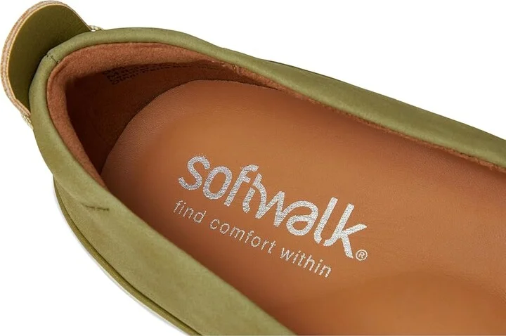 SoftWalk Disa Women's Flat Shoes Olive Nubuck : 10.5 M (B), Leather - Image 7