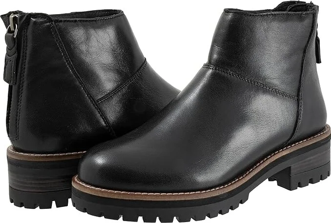 SoftWalk Elmhurst Women's Boots Black : 9.5 W (D), Leather