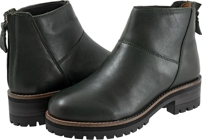 SoftWalk Elmhurst Women's Boots Dark Green : 6 W (D), Leather