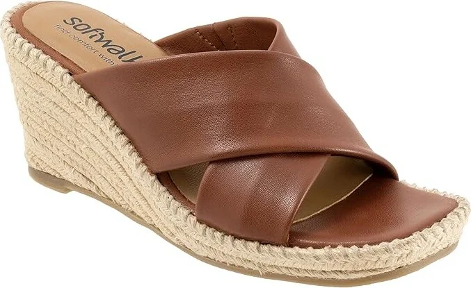 SoftWalk Hastings Women's Sandals Cognac : 9 M (B), Leather