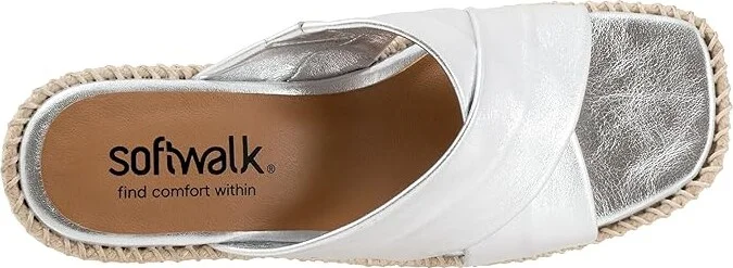 SoftWalk Hastings Women's Sandals Silver : 7.5 M (B), Leather - Image 2