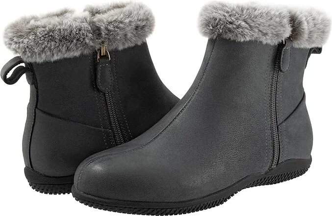 SoftWalk Helena Women's Boots Smoke Nubuck : 7 N (AA), Leather/Rubber