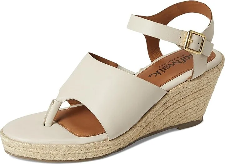 SoftWalk Hilo Women's Sandals Ivory : 7.5 M (B), Leather - Image 5