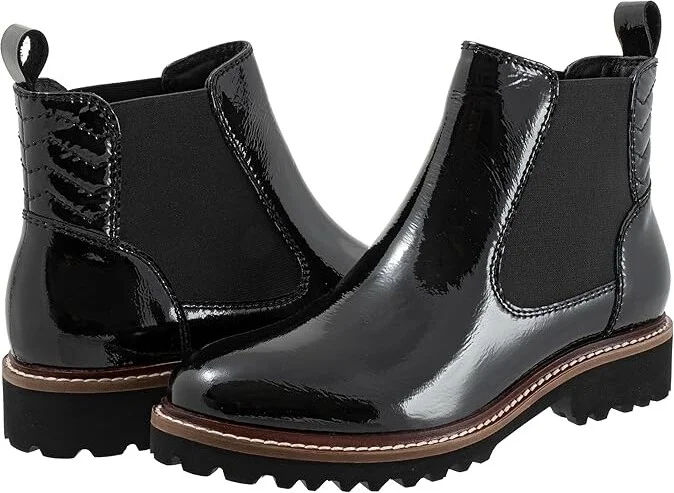 SoftWalk Indy Women's Boots Black Patent : 10 M (B), Leather