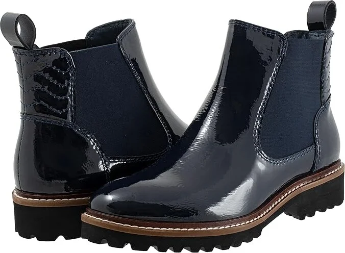 SoftWalk Indy Women's Boots Navy Patent : 10 N (AA)
