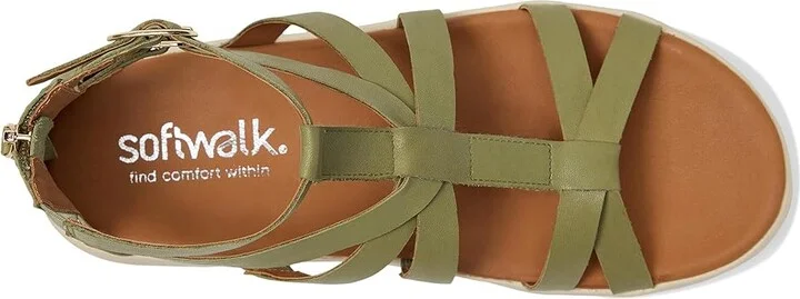 SoftWalk Jamaica Women's Sandals Olive : 5.5 M (B), Leather - Image 2