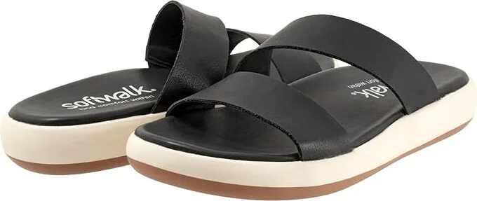 SoftWalk Jenna Women's Sandals Black : 10 N (AA), Leather/Rubber