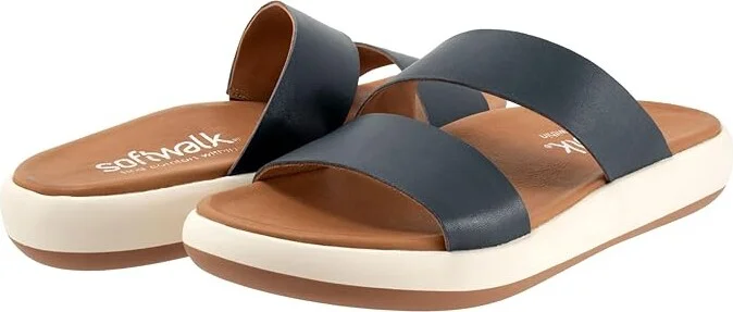 SoftWalk Jenna Women's Sandals Navy : 8.5 W (D), Leather/Rubber