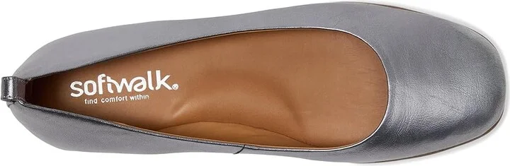 SoftWalk Kiris Women's Flat Shoes Pewter : 5 M (B), Leather - Image 2