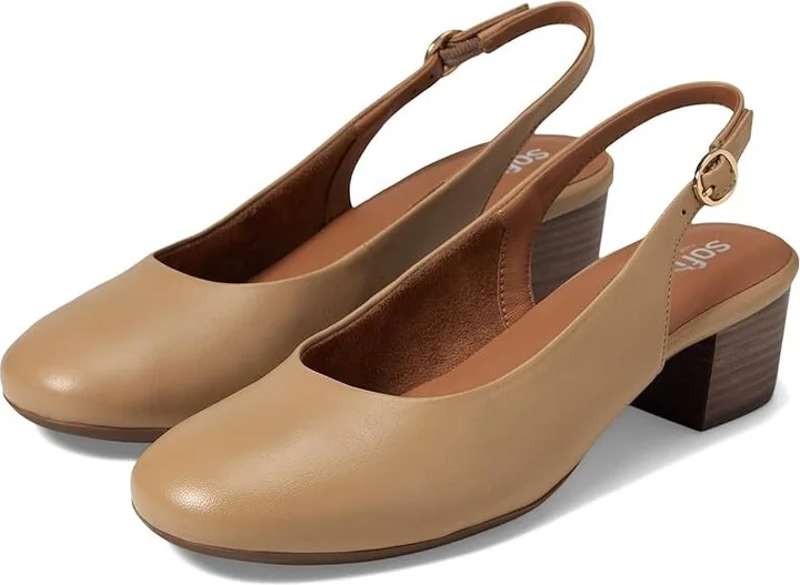 SoftWalk Largo High Women's Heels Nude : 9.5 W (D), Leather/Rubber