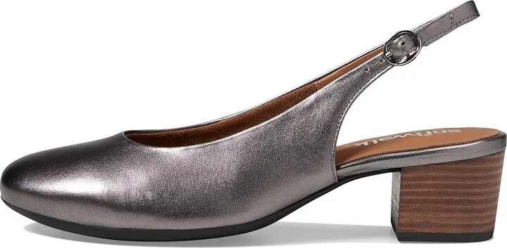 SoftWalk Largo High Women's Heels Pewter Metal : 9 N (AA), Leather/Rubber - Image 5