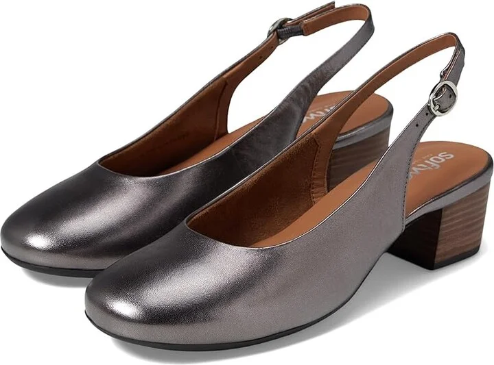 SoftWalk Largo High Women's Heels Pewter Metal : 9 N (AA), Leather/Rubber