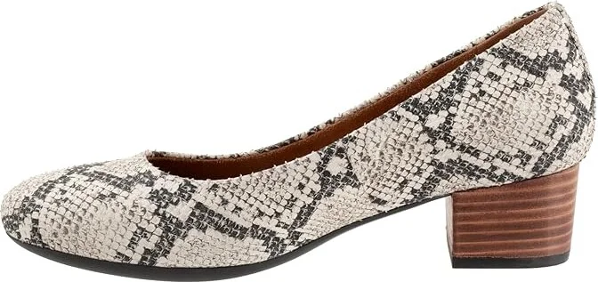SoftWalk Lynn High Women's Heels Blake White Snake : 7 N (AA), Leather/Rubber - Image 4