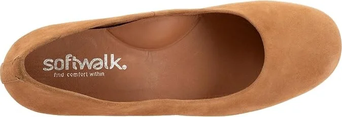 SoftWalk Lynn High Women's Heels Camel Nubuck : 8 W (D), Leather/Rubber - Image 2