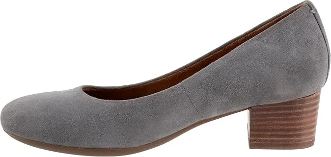 SoftWalk Lynn High Women's Heels Grey Suede : 8 N (AA), Leather/Rubber - Image 6