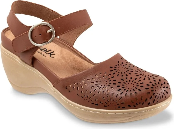 Brown Leather Floral Perforations