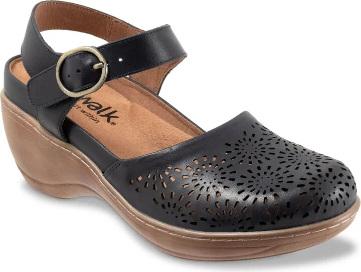 Navy Leather Floral Perforations
