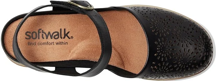 SoftWalk Mabelle Perf Women's Slippers Black : 8 W (E), Leather - Image 2