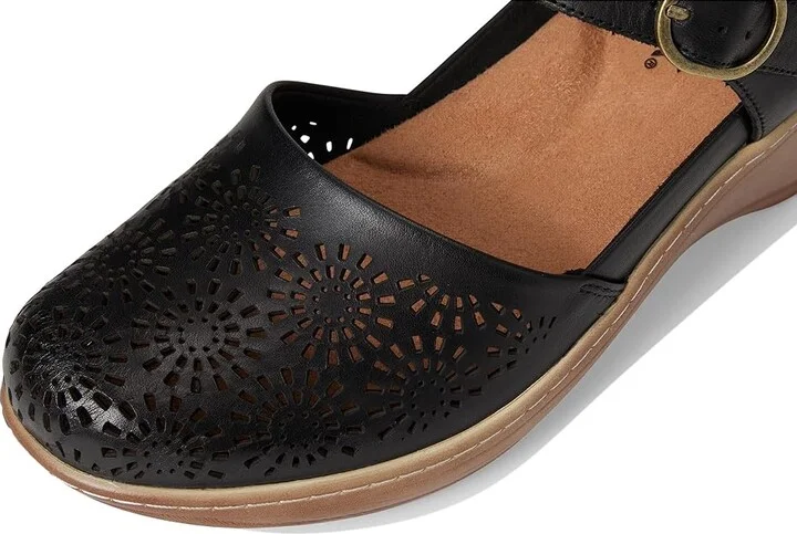 SoftWalk Mabelle Perf Women's Slippers Black : 8 W (E), Leather - Image 7