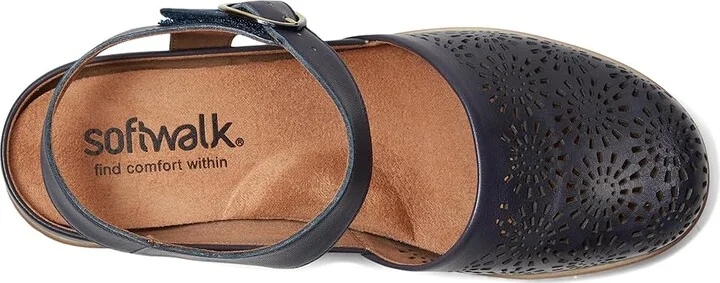 SoftWalk Mabelle Perf Women's Slippers Navy : 9 W (E), Leather - Image 2