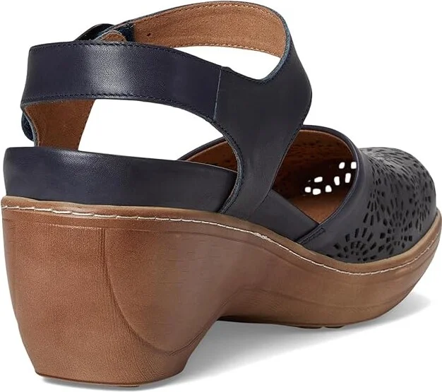SoftWalk Mabelle Perf Women's Slippers Navy : 9 W (E), Leather - Image 4